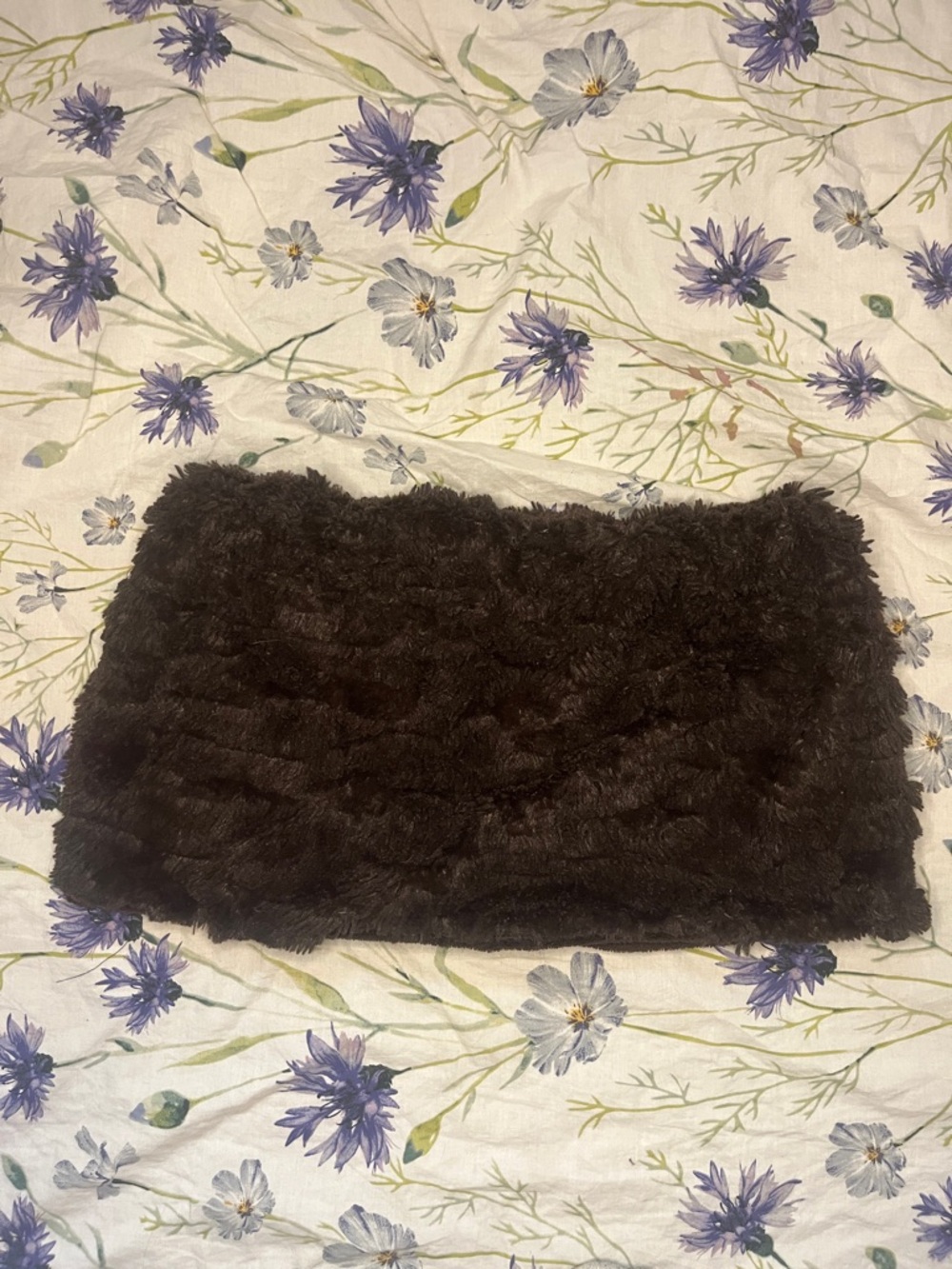Handmade Y2K Plush Faux Fur Mini Skirt Dark Brown OOAK - Picture 2 of 4